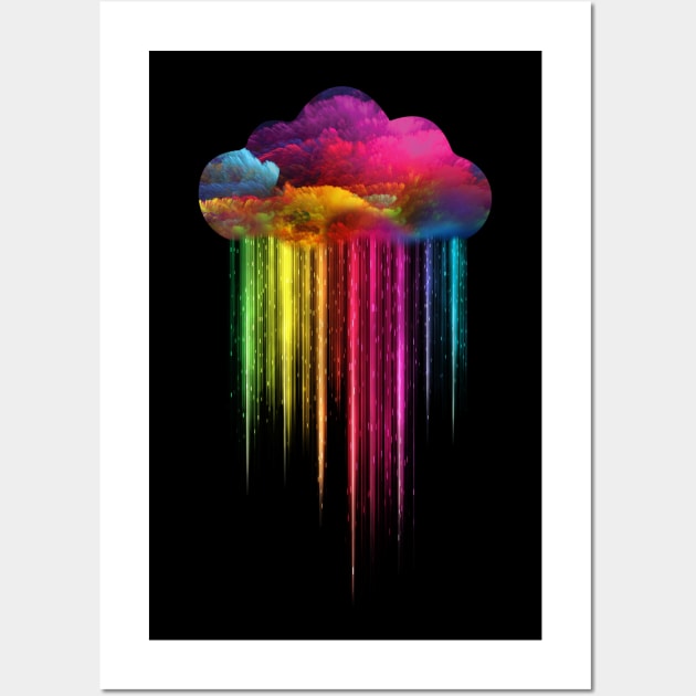 Rainbow rain Wall Art by jonetressie